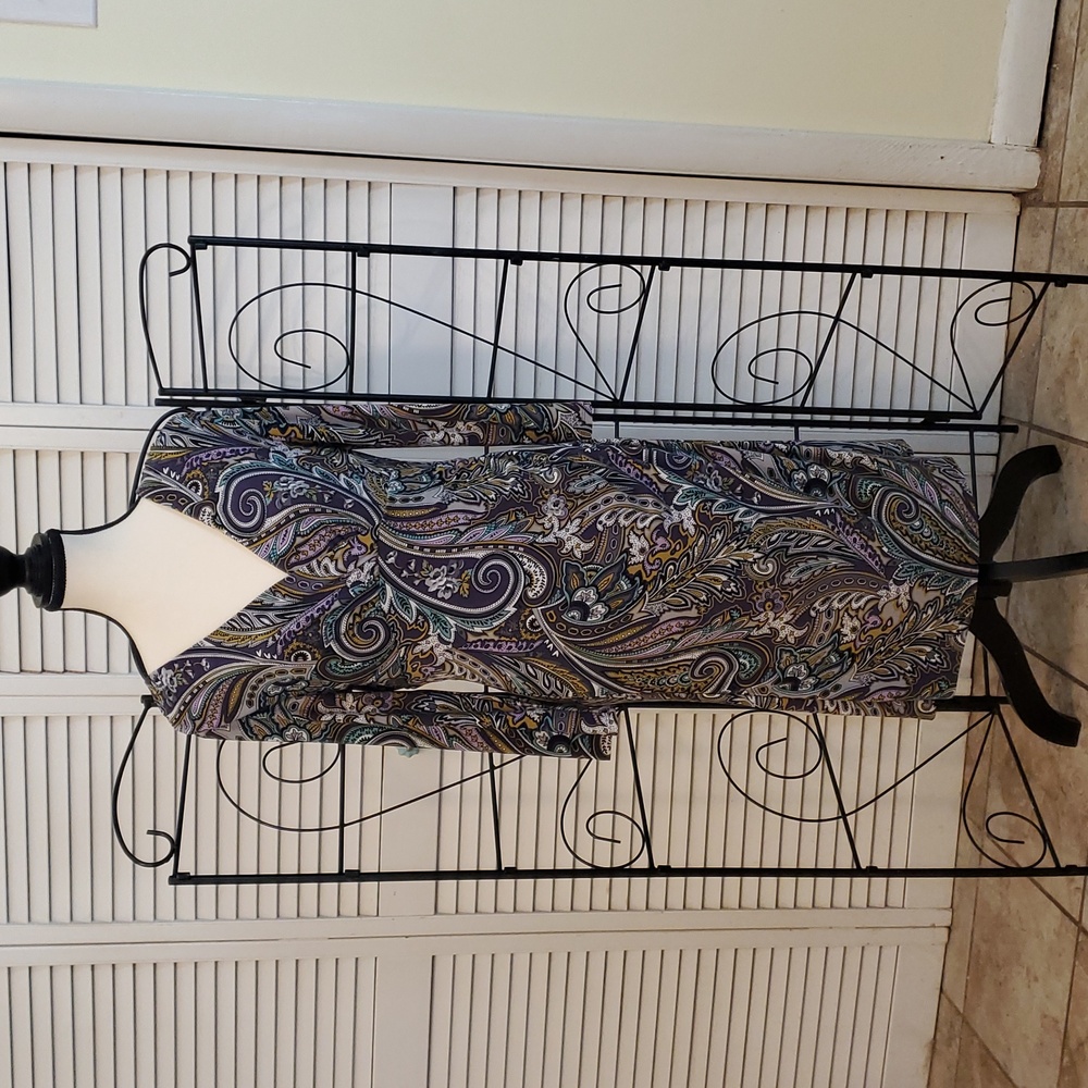 Carmen Marc Valvo Paisley and Floral Dress, Size Medium